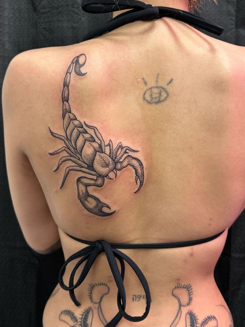 Scorpion back tattoo