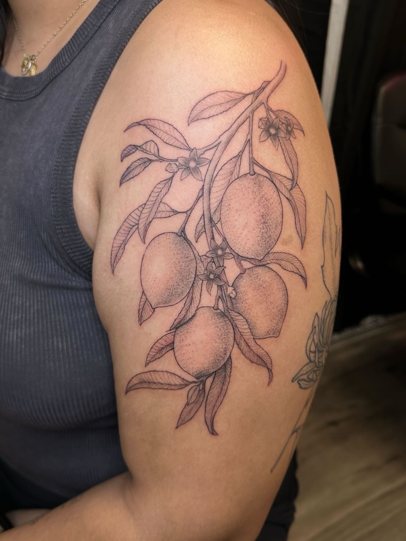 Botanical branch tattoo