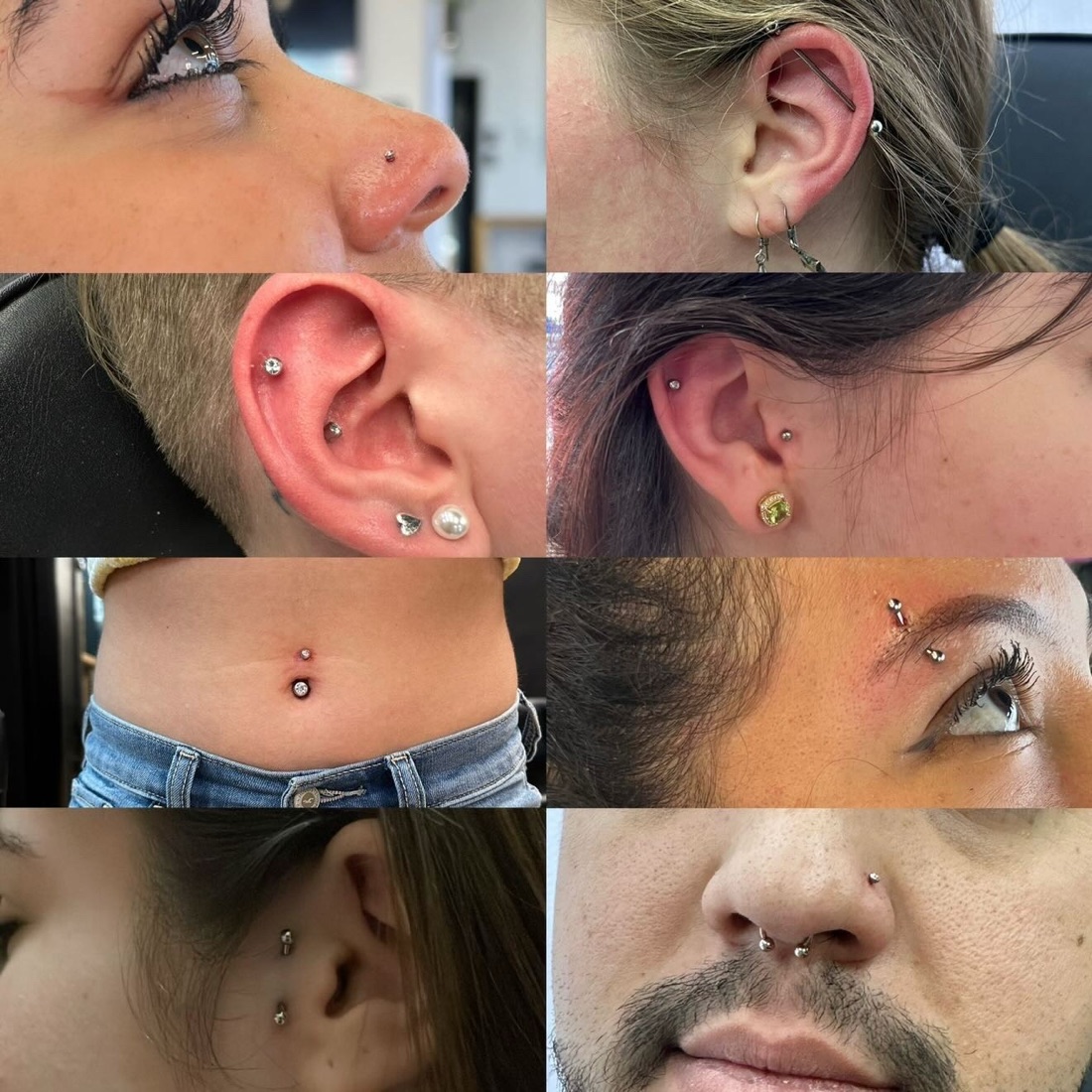 Piercing work — ears, nose and more