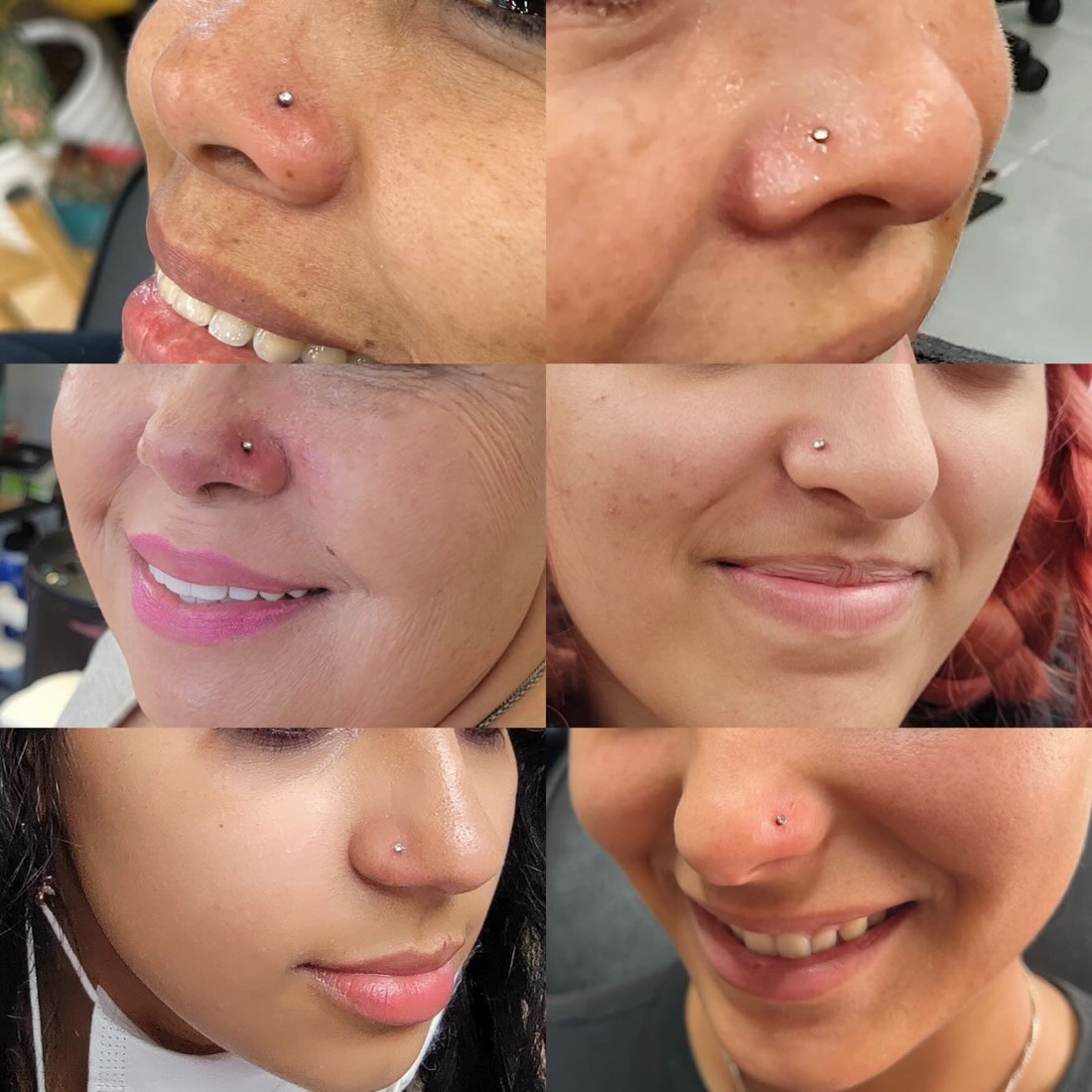 Nose piercing work